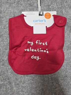 Carter's Red "My First Valentine's Day" Baby Bib Nwt